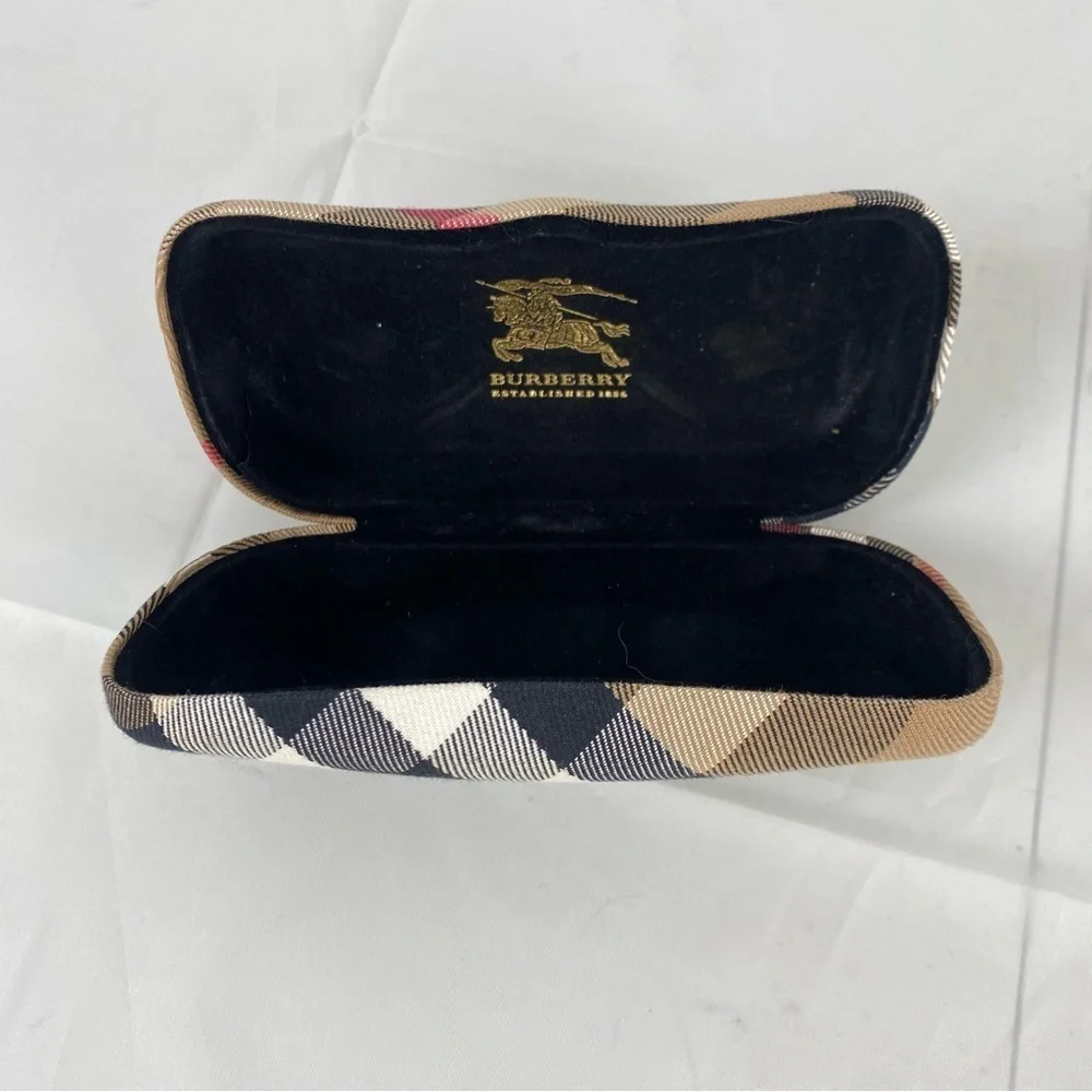 Burberry Nova Check Hard Shell Sun Glasses Eyeglass Case Plaid w/Cloth EUC - Picture 1 of 5
